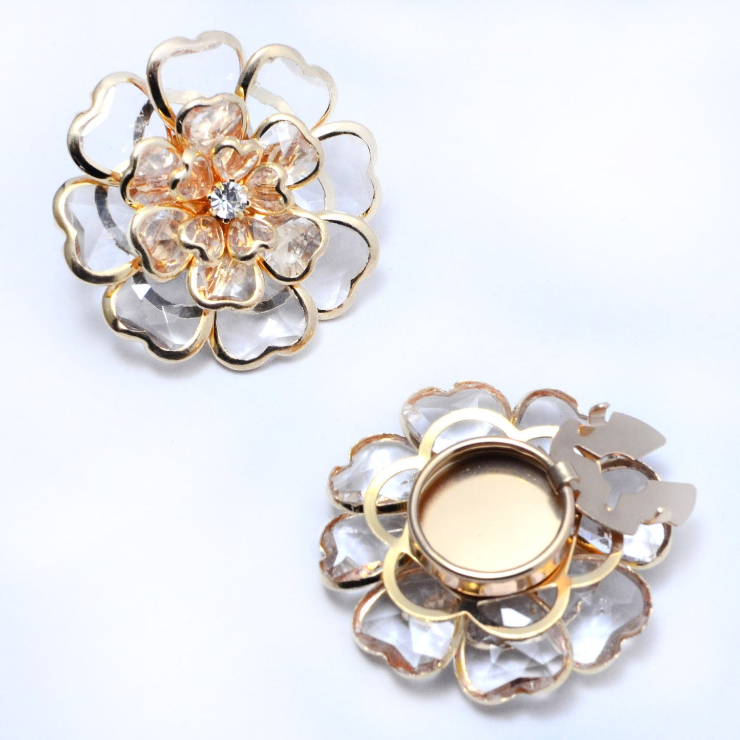 Dames Manchetknoop Bloem Patroon Elegant Zilver