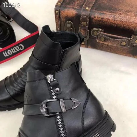 Mannen Laarzen Zwart Leer Italiaans Design