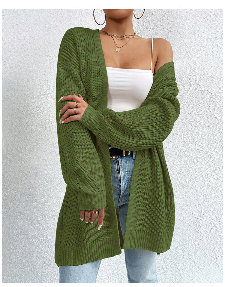 Dames Gebreide Vest Lang Model Warm en Stijlvol