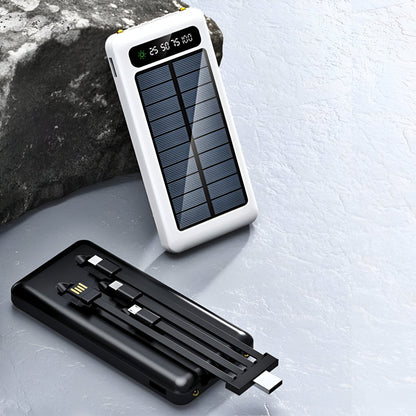 Draagbare Zonne-Energiebank 20.000mAh Externe Accu met LED-Display voor Smartphones Tablets Camping Reis Outdoor Opladen USB