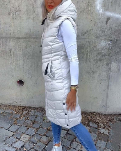 Dames Bodywarmer Warm Gewatteerd Lange Jas
