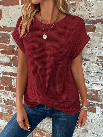 Vrouwelijke Zomerblouse Korte Mouw