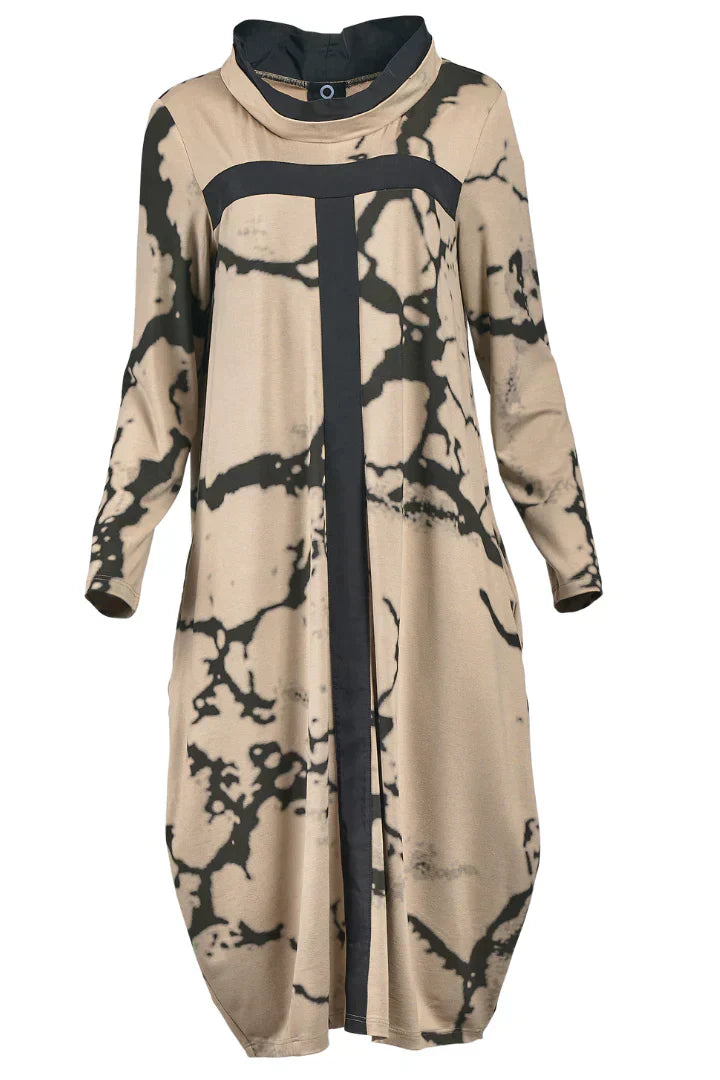 Retro Jurk Lang Mouw Vrouwelijk Model