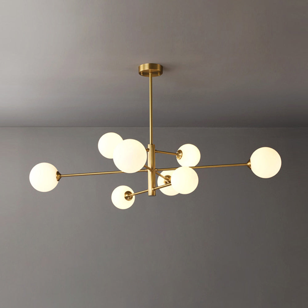 Hanglamp Glas Bollen Modern Zwart Koper 6/8-Lichts G9 Verlichting