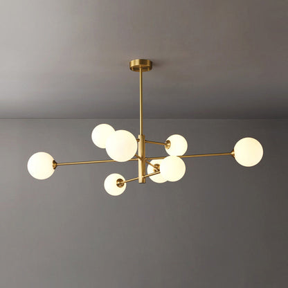 Hanglamp Glas Bollen Modern Zwart Koper 6/8-Lichts G9 Verlichting