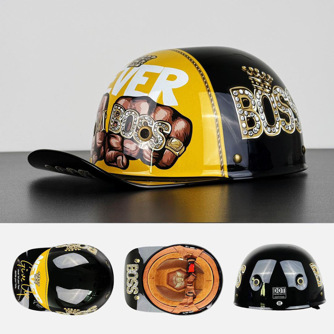 Motorhelm Halfopen Baseball Stijl DOT ECE Gecertificeerd Dagelijks Rijden Veiligheid Comfort Bescherming