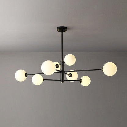 Hanglamp Glas Bollen Modern Zwart Koper 6/8-Lichts G9 Verlichting