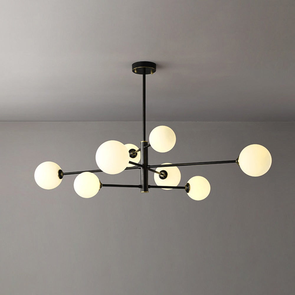 Hanglamp Glas Bollen Modern Zwart Koper 6/8-Lichts G9 Verlichting