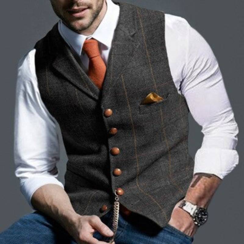 Heren Gilet Klassieke Vintage Look