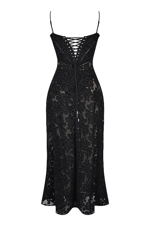 Elegante Maxi Jurk Geborduurd voor Vrouw