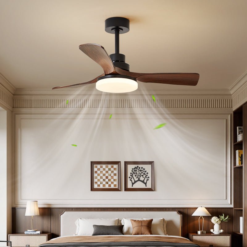 Moderne Plafondventilator met Verlichting – Stille Ventilator met LED 3 Snelheden – Dimbaar met Afstandsbediening