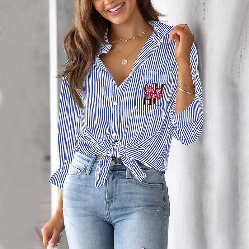 Dames Blouse Gestreept Elegante Kleding voor Werk