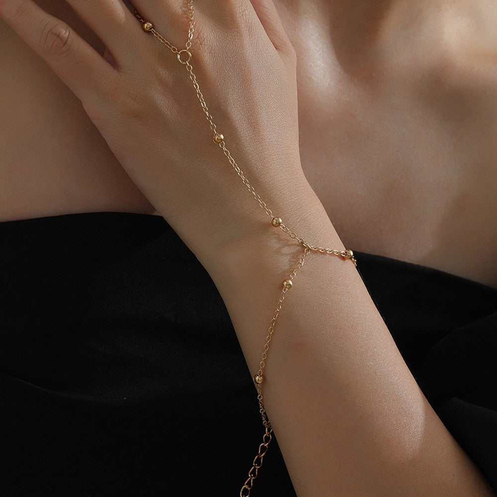 Dames Armband Zilver Fijne Schakels met Ring Elegant