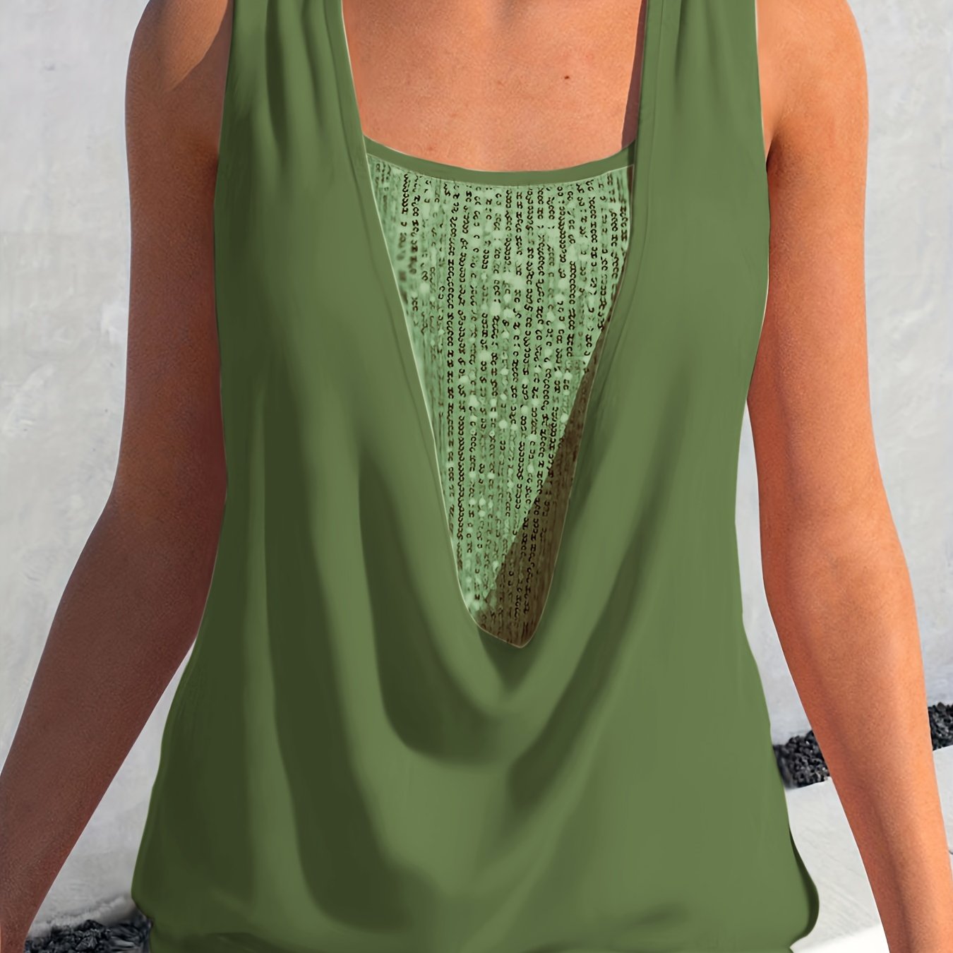 Glitter Tanktop Pailletten Dames Top