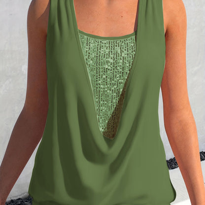 Glitter Tanktop Pailletten Dames Top