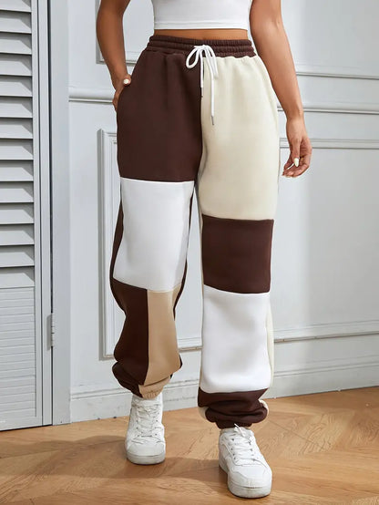 Joggerbroek Met Koord Losse Zittende Broek Kleur Blok