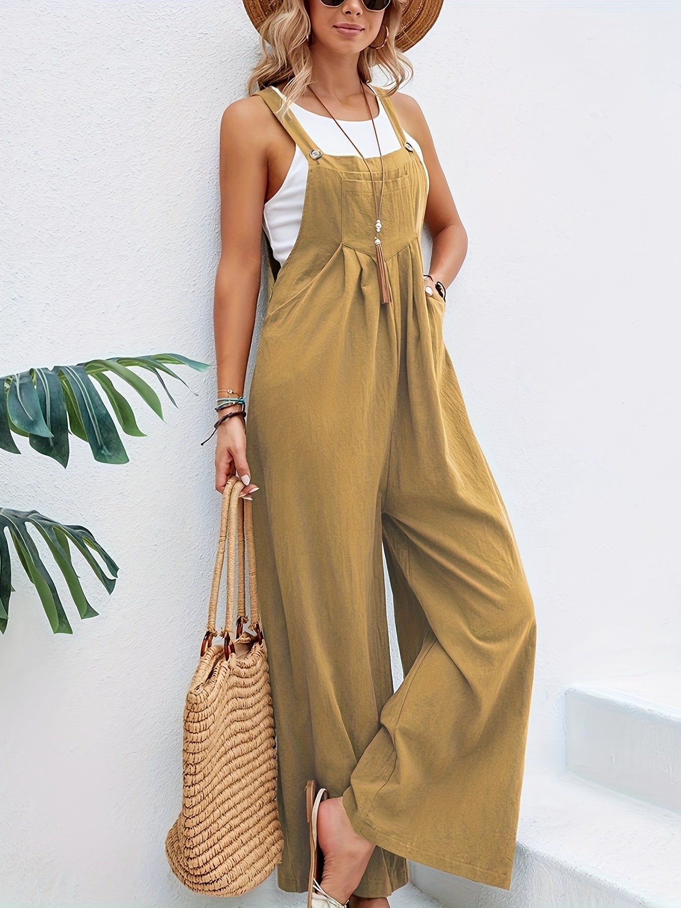 Boho Jumpsuit Zonder Mouwen voor Vrouw Zomer