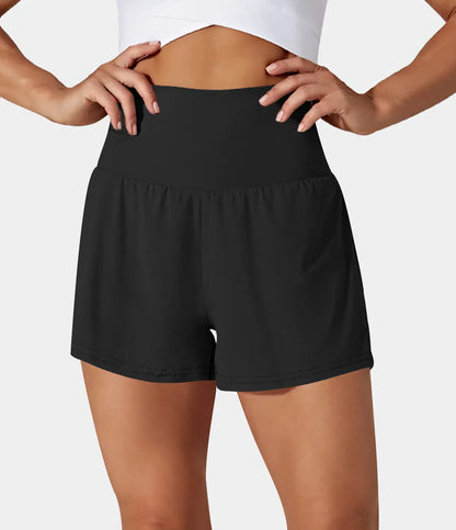 Yoga Shorts 2-in-1 met Zakken voor Vrouwen Sport