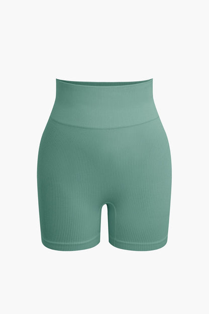 Yogaset Dames Naadloos met Crop Top en Shorts