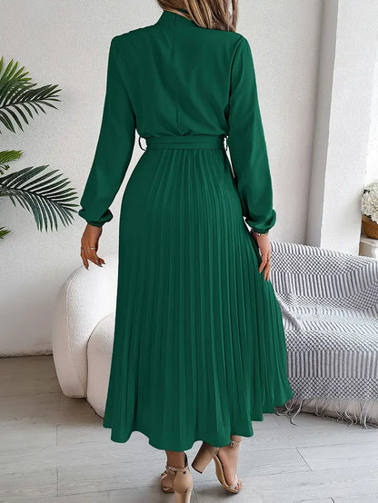 Midi Jurk met Ceintuur Minimalistisch Design