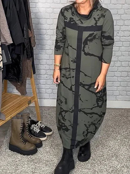 Retro Jurk met Lange Mouwen