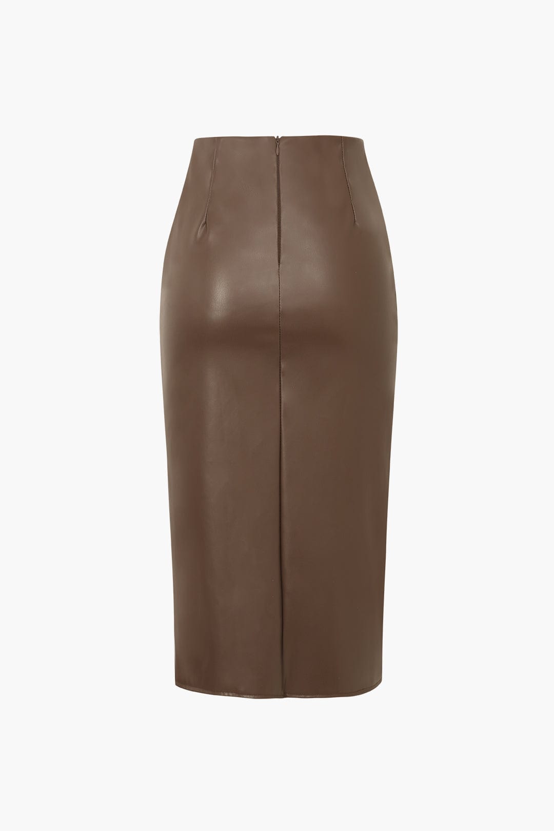 Kunstlederen Rok Asymmetrisch Midilengte Wickel Design