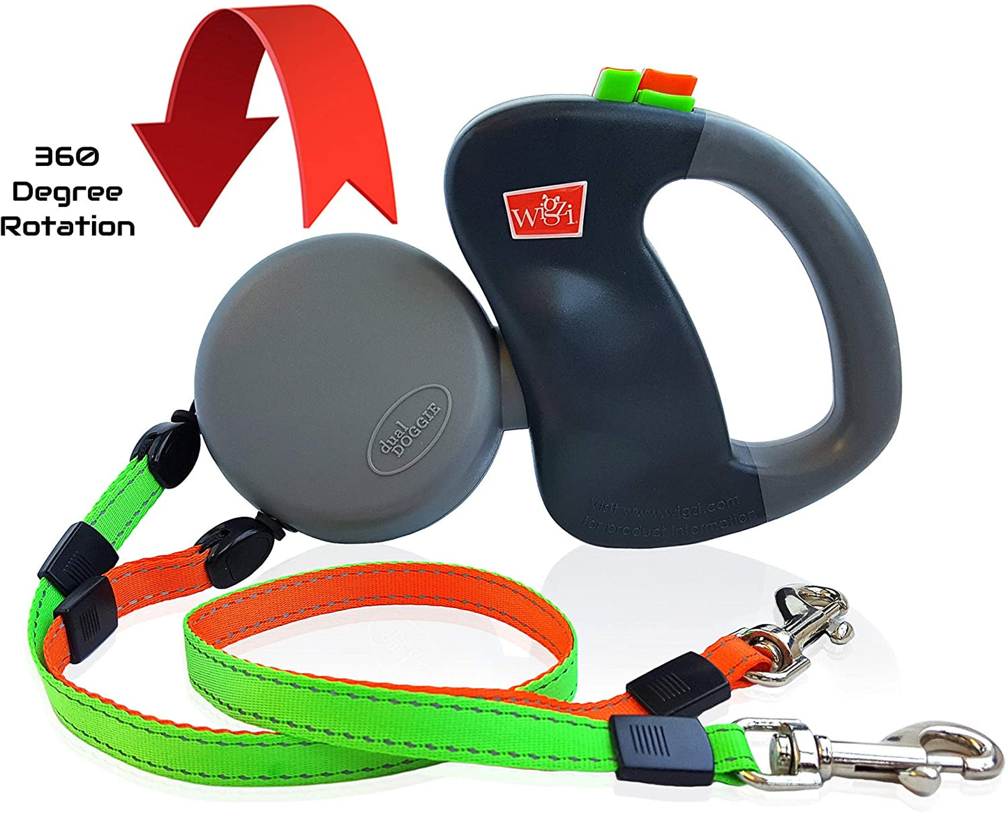Hondenriem voor Twee Honden met 360° Antiklit Systeem 3 Meter Reflecterend