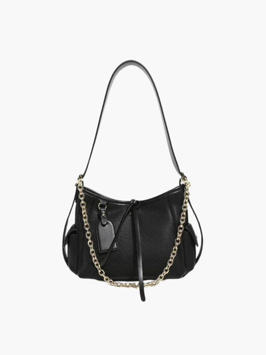 Leren Schoudertas met Ketting Detail Stijlvol Leer - StudioMarella