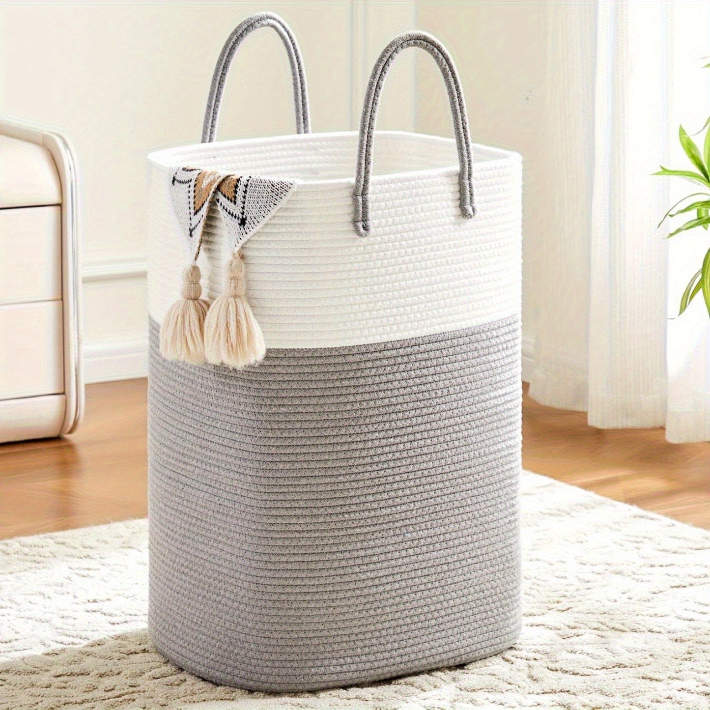 Wasmand Extra Groot 100L Opvouwbare Katoenen Opbergmand Met Handgrepen