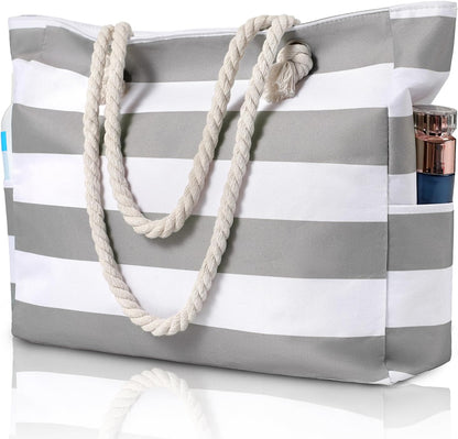 Waterdichte Strandtas XXL met Rits Zandafwerend Shopper Zwembad Sporttas Dames Handvat Zwemtas Vakantie