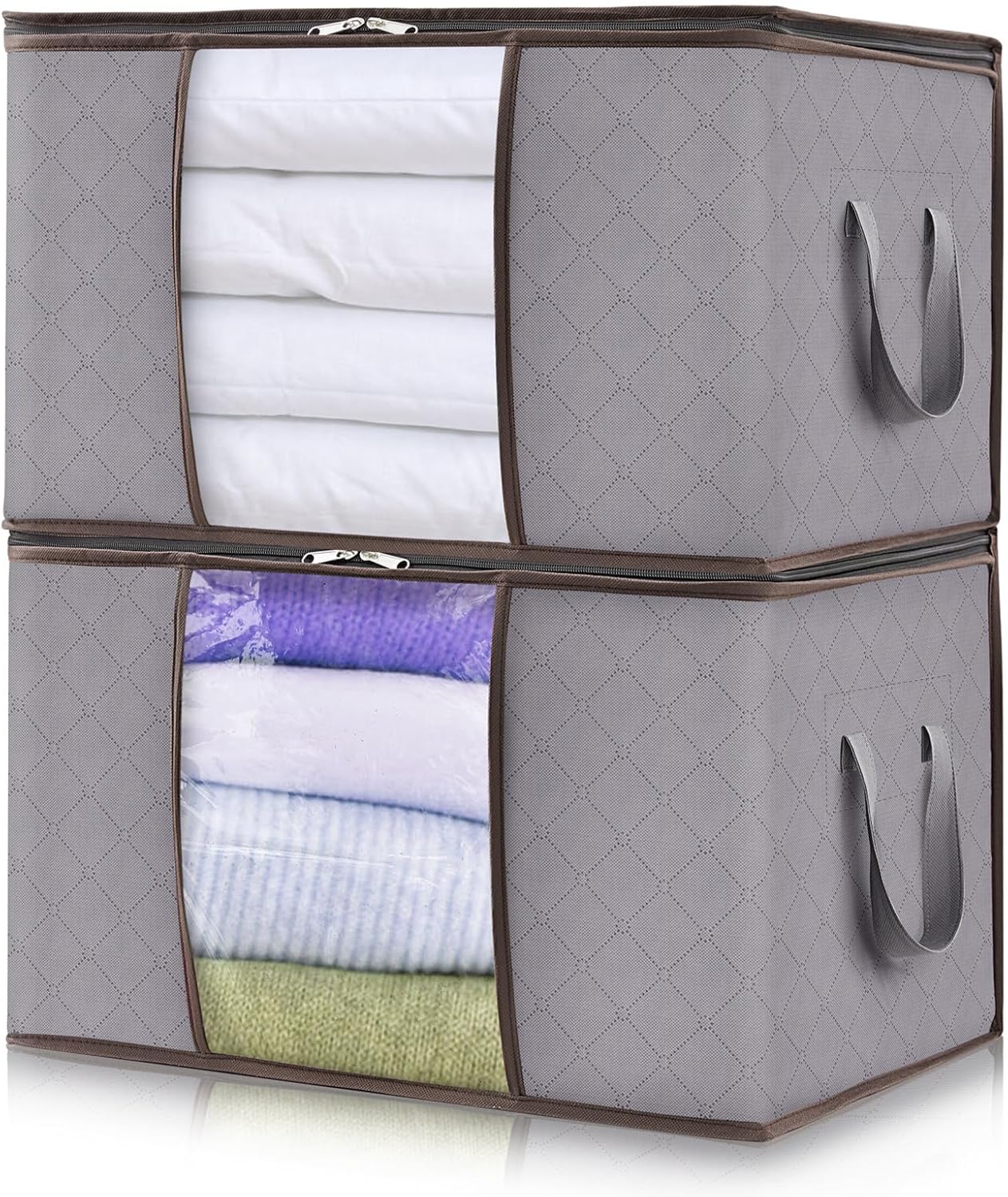Opbergbox Met Venster Opvouwbaar 35-90L Kleding Opbergdoos Met Rits