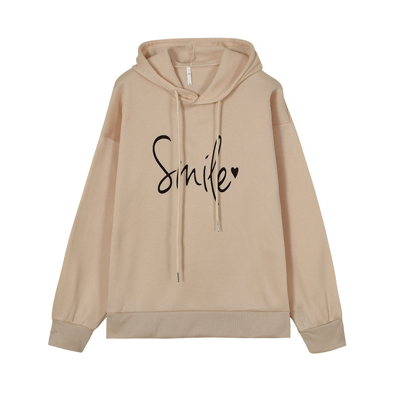 Dames Hoodie Vrolijke Smile Print Zacht Katoen - StudioMarella