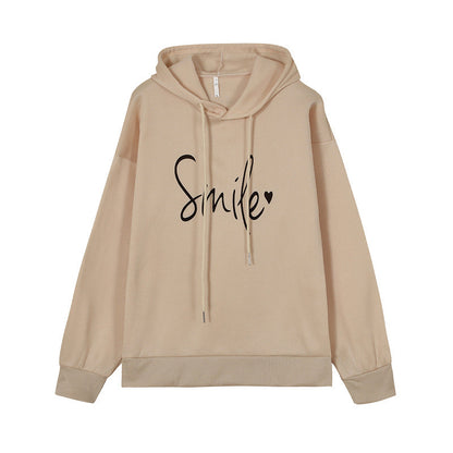 Dames Hoodie Vrolijke Smile Print Zacht Katoen - StudioMarella