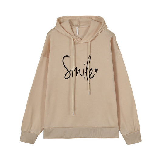 Dames Hoodie Vrolijke Smile Print Zacht Katoen - StudioMarella