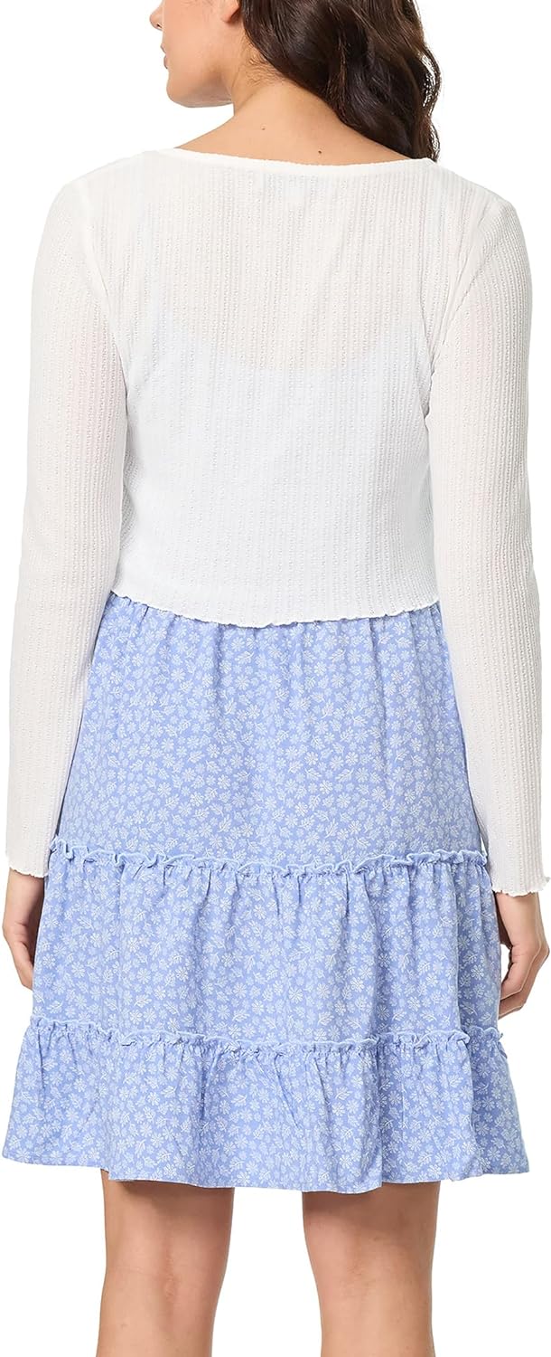 Jurk met Vest voor Vrouwen Lange Mouw Midi Model