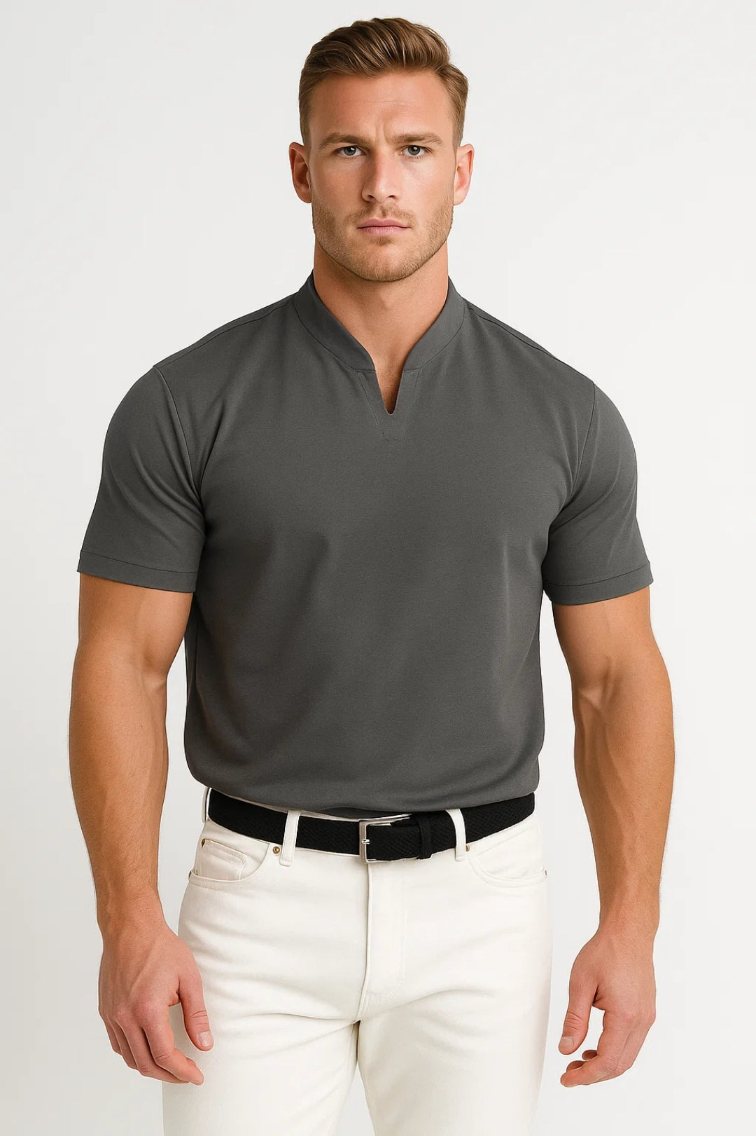 Heren Shirt Slim Fit Katoen Splitkraag Dagelijks Gebruik