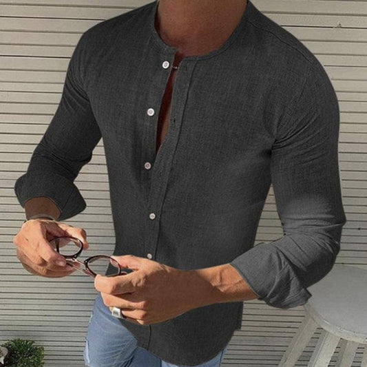 Heren Overhemd Lange Mouw Katoen Casual Kleding - StudioMarella