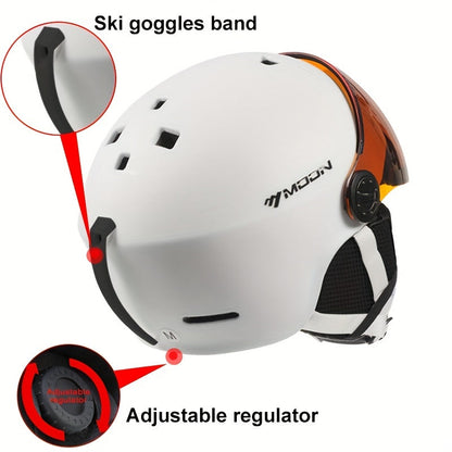 Skihelm PC+EPS Zwart met Vizier Verstelbaar Wintersport Ski Snowboard Beschermhelm met Afneembare Onderdelen