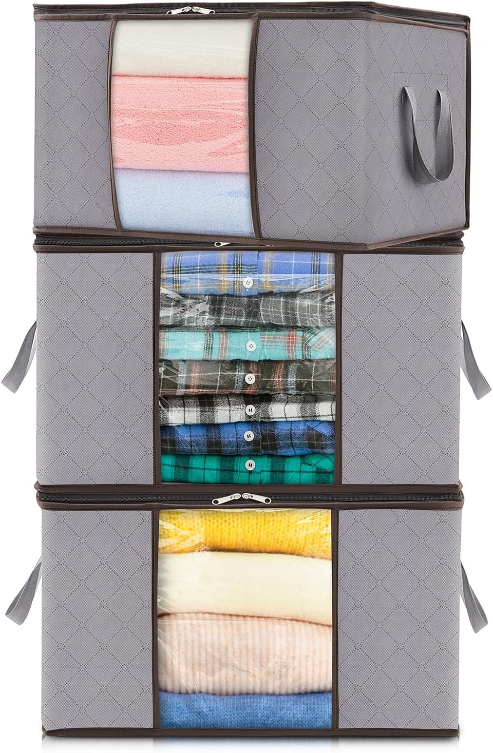 Opbergbox Met Venster Opvouwbaar 35-90L Kleding Opbergdoos Met Rits