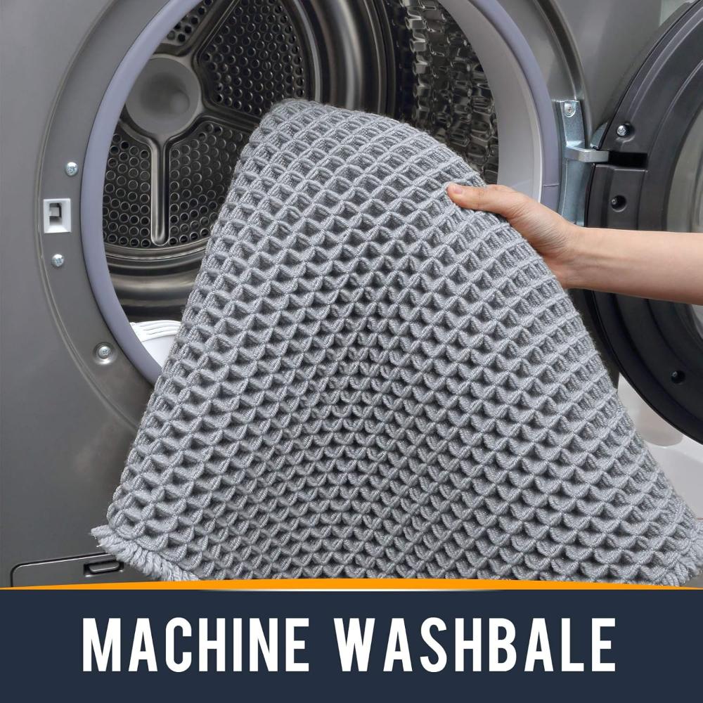 Badmat Wafelstructuur Absorberend Antislip Beige Badkamer Douchemat Sneldrogend Zacht Vloermat Spa Stijl