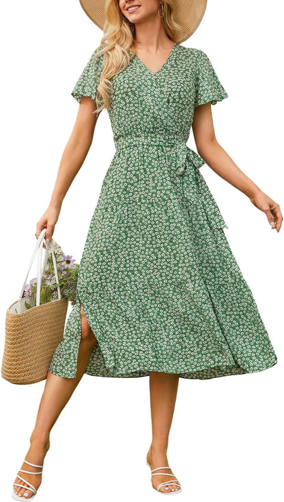 Zomerjurk Dames Bloemenprint Jurk Maxi Mousseline