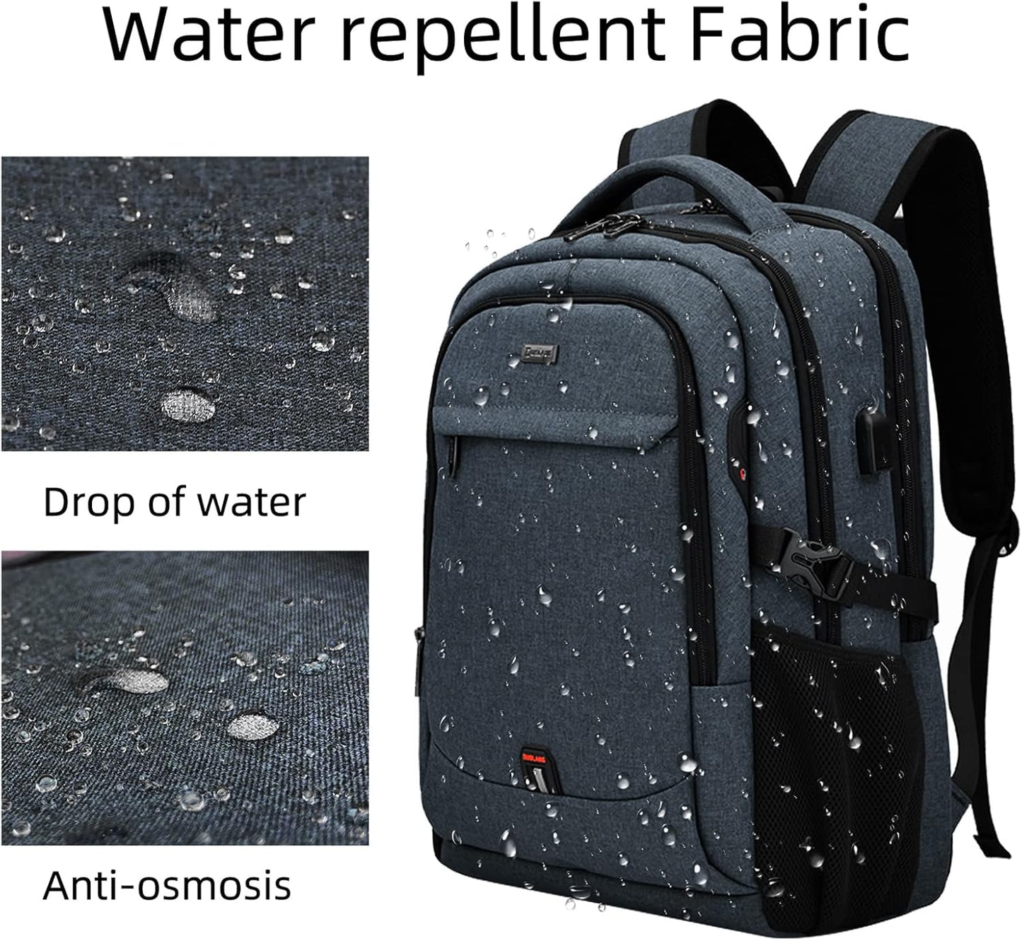 Waterdichte Laptop Reisrugzak met USB-Oplaadpoort & Georganiseerde Opslag – 13-17 Inch