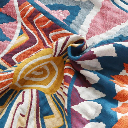 Katoenen Plaid Sunburst – Zacht & Luchtig Vierseizoenen Deken 150x200