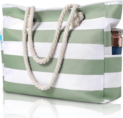 Waterdichte Strandtas XXL met Rits Zandafwerend Shopper Zwembad Sporttas Dames Handvat Zwemtas Vakantie