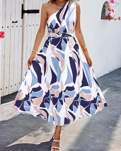 Zomerse Maxi Jurk voor Vrouwen Lange Jurk Zwart wit