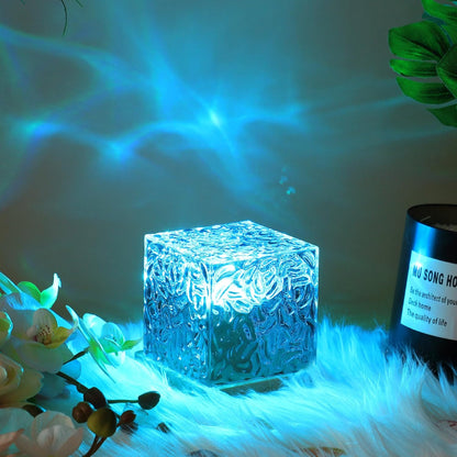 Kubus Lamp Prisma LED Hout Acryl 16 Kleuren USB Sfeerverlichting Woonkamer Slaapkamer Aurora Noorderlicht Effect Nachtlamp Decoratie
