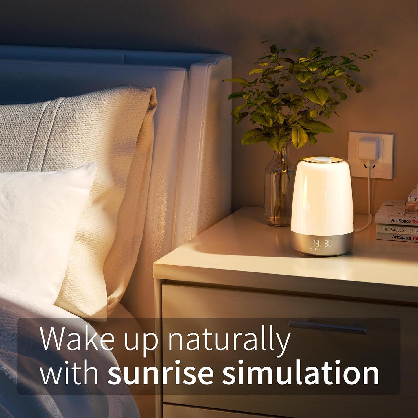 Aurora Wake-Up Light – Lichtwekker met Zonsopgang, Natuurlijke Geluiden & USB-C