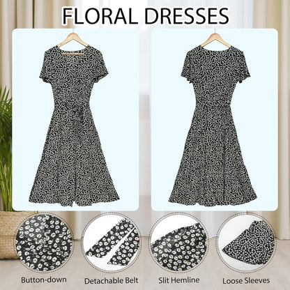 Zomerjurk Dames Bloemenprint Jurk Maxi Mousseline
