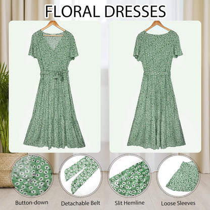Zomerjurk Dames Bloemenprint Jurk Maxi Mousseline