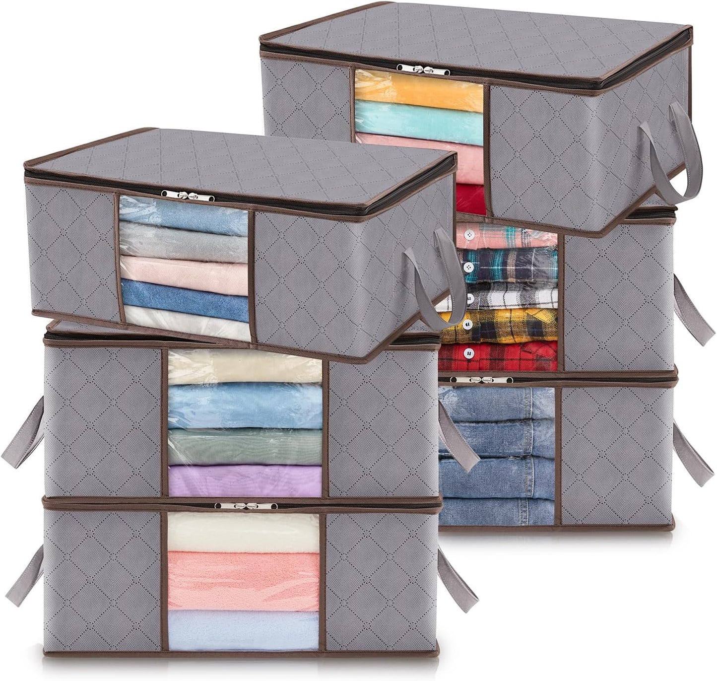 Opbergbox Met Venster Opvouwbaar 35-90L Kleding Opbergdoos Met Rits